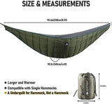AYAMAYA Single & Double Hammock Underquilt Full Length Big Size Under Quilts for Hammocks, Camping Backpacking Essential, Winter Cold Weather Warm UQ Blanket Bottom Insulation