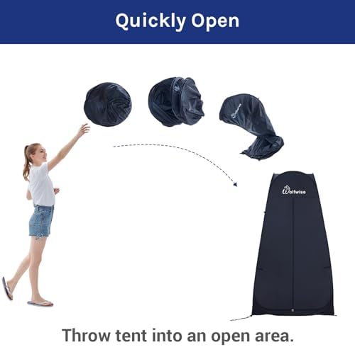 WolfWise 6.6FT Portable Pop Up Shower Privacy Tent Spacious Dressing Changing Room for Toilet Camping Biking Beach