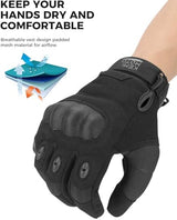 KEMIMOTO Tactical Gloves for Men, Touchscreen Motorcycle Gloves with Hard Shell & Palm Padding for Sports Motorcycle Cycling Tactical Airsoft Paintball Hunting Hiking Camping Climbing