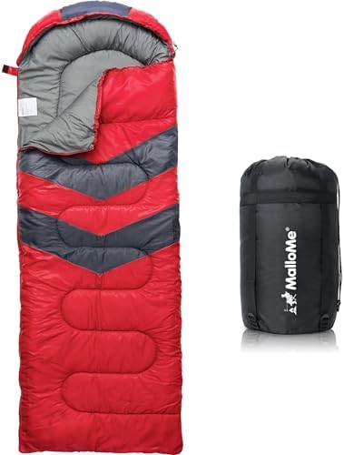 MalloMe Sleeping Bags for Adults Cold Weather & Warm - Backpacking Camping Sleeping Bag for Kids 10-12, Girls, Boys - Lightweight Compact Camping Essentials Gear Accessories Hiking Sleep Must Haves