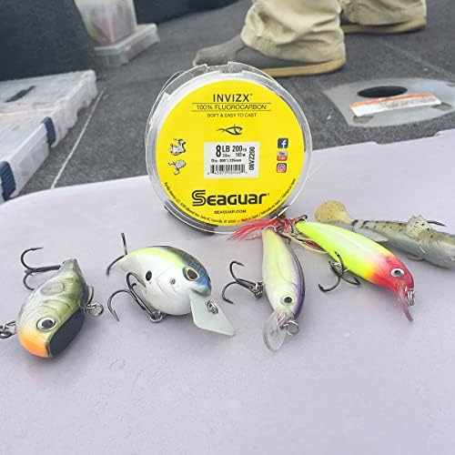 Seaguar InvizX Multi-Species Fishing Line for Casting, Live Bait, Freshwater, 100% Fluorocarbon, Clear, Multiple Sizes