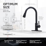 Wewe Black Kitchen Sink Faucets: Water Faucet with Pull Down Sprayer Stainless Steel Single Handle 1 Or 3 Hole for Farmhouse Commercial Camper Laundry Rv Bar