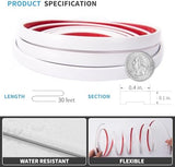 Art3d 30 Ft Peel and Stick Flexible Vinyl Molding Trim for Wall Tile Edges, Kitchen backsplash, Mirrior Frame in Mirror in White