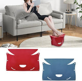 2 Pcs Foldable Airplane Foot Rest for Long Flight, Portable Camping Hiking Stool Travel Under Desk Foot Leg Rest for Airplane, Subway, Outdoor (Red+Navy)