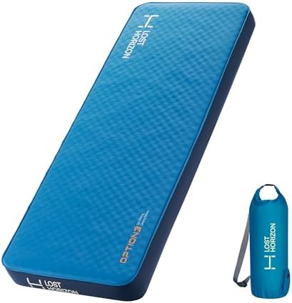LOSTHORIZON Air & Foam Camping Mattress, Self-Inflating Sleeping Pad, 4.5" Thick, with Pump Sack, Cot