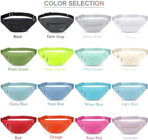 MAXTOP Large Crossbody Fanny Pack with 4-Zipper Pockets,Gifts for Enjoy Sports Festival Workout Traveling Running Casual Hands-Free Wallets Waist Pack Phone Bag Carrying All Phones