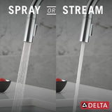 Delta Nicoli Chrome Kitchen Faucet with Pull Down Sprayer, Modern Single Hole Kitchen Sink Faucet, Single Handle, Chrome 19867LF