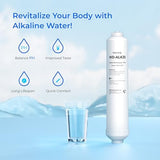 Waterdrop 𝐀𝐥𝐤𝐚𝐥𝐢𝐧𝐞 Water Filter WD-ALK35, Alkaline Filter for Reverse Osmosis System, pH Balance and Restore Minerals for RO Alkaline Filter, Under Sink Water Filter, 1/4" Quick Connect