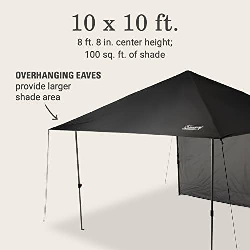 Coleman Oasis Lite Pop-Up Canopy Tent with Side Wall Attachment, 10x10ft Portable Shelter with Easy Setup & Takedown, Wheeled Carry Bag Included