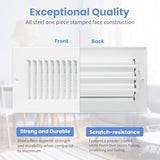 10 x 4 Inch [Duct Opening] Air Vent Covers for Wall or Ceiling - High Airflow 2 Way Steel Ventilation - Adjustable Wall/Ceiling Register, 11-3/4 Inch x 5-3/4 Inch [Overall Dimensions]