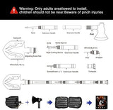 Survival Shovel High Carbon Steel Tactical Shovel Axe Folding Entrenching Tool Camping Hiking Shovel Carrying Pouch Car Emergency Survival Gear