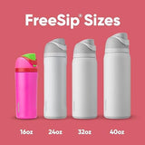 Kids FreeSip Insulated Stainless Steel Water Bottle with Straw for Sports, Travel, and School, BPA-Free Sports Water Bottle, 16 oz, All The Berries