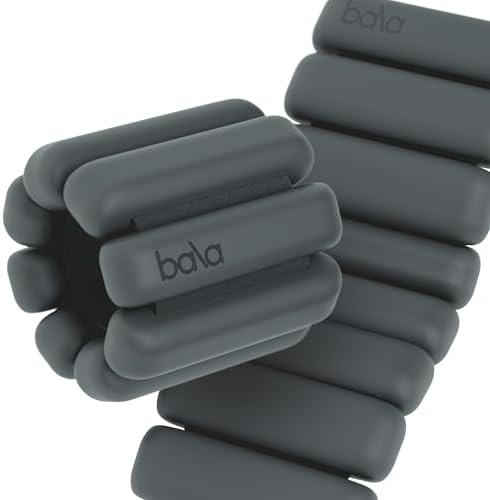 Bala Bangles Wrist & Ankle Weights for Women & Men - Adjustable Silicone Weighted Bracelet Set for Gym, Yoga, Pilates, Cardio & Strength Training - Wearable Arm & Leg Workout Weights