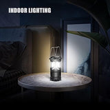 EXTRASTAR 4 Pcs LED Camping Lantern, Battery Powered Compact LED Lanterns, Suitable Survival Kits for Hurricane, Waterproof Portable Emergency Light for Storm, Outages, Black