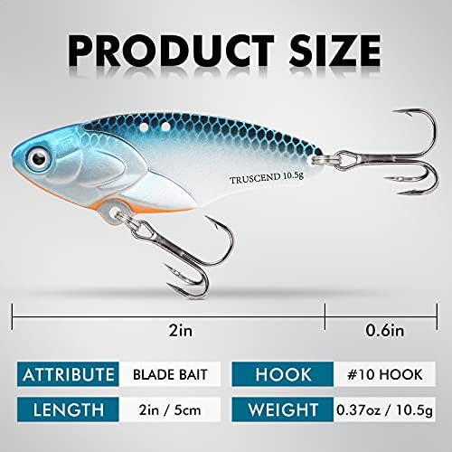 TRUSCEND Swimming or Jigging Fishing Spinners with Two-Way Spinning Spoons System, Rooster Tail Fishing Lures with Flash Copper Body & Blade, Freshwater and Saltwater Blade Bait for Bass Walleye Trout