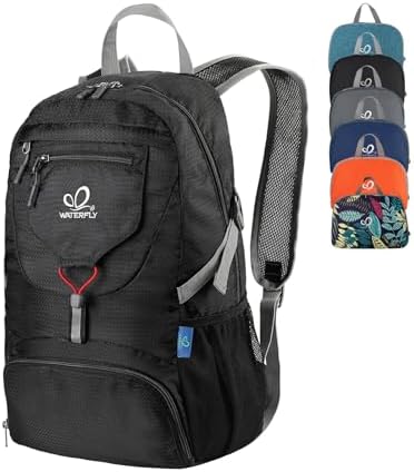 WATERFLY Small Lightweight Packable Backpack: 20l Ultra Light Foldable Travel Hiking Camping Daypack Day Pack for Man Woman