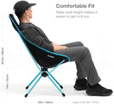 Helinox Sunset Chair Lightweight, High-Back, Compact, Collapsible Camping Chair, Mint Multiblock