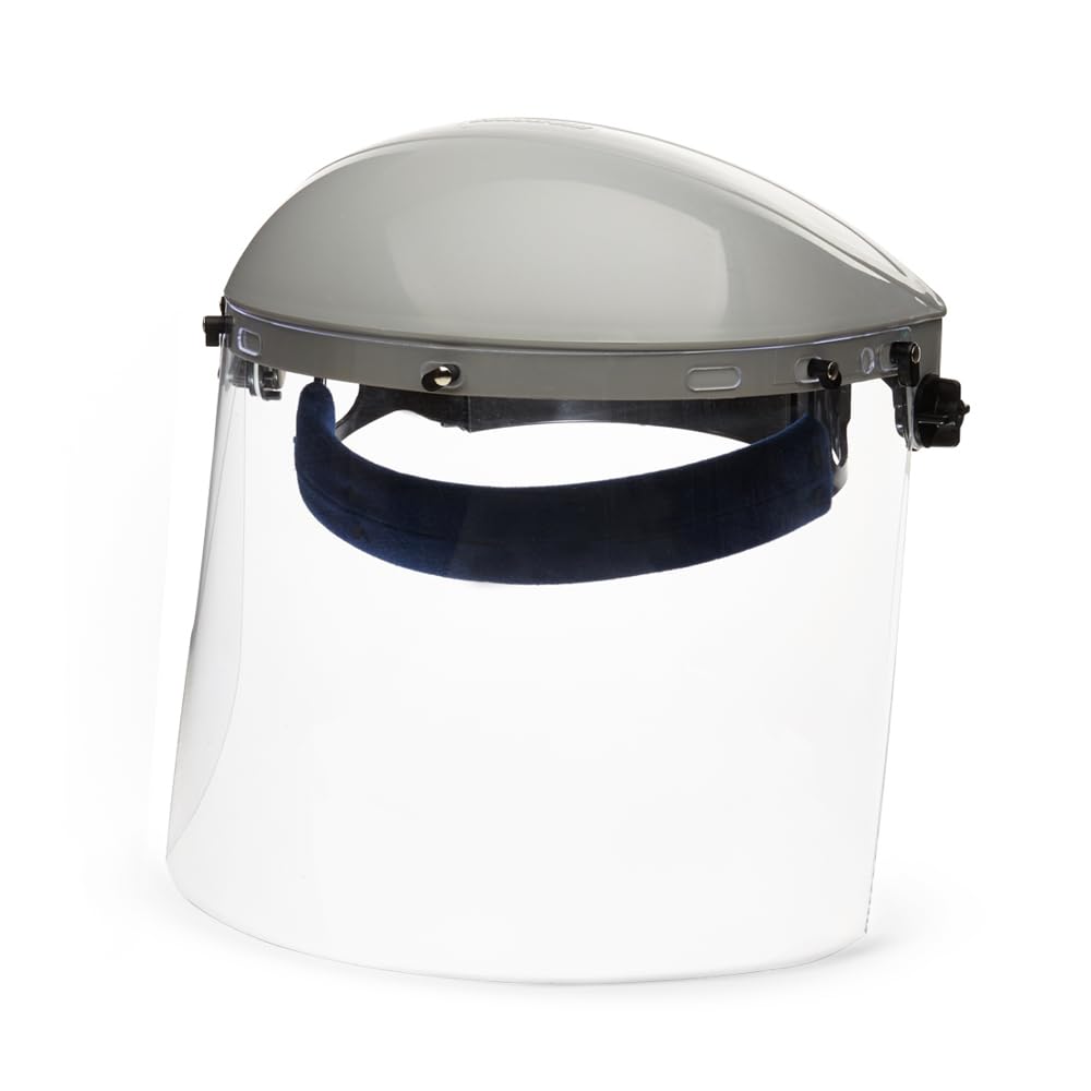 Sellstrom 301 Advantage Series Face Shield - Lightweight, High Impact, Unbound, Polycarbonate Window with Protective Crown & Adjustable Ratchet Headgear, for Work, Grinding, Cutting - ANSI Z87.1