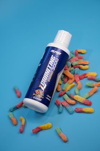 Alpha Supps - L-Carnitine 3000 mg Liquid | Stimulant-Free Amino Acid | 31 Servings (Sour Gummy Worms)
