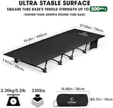 HITORHIKE Camping Cot Compact Folding Cot Bed for Outdoor Backpacking Camping Cot Bed