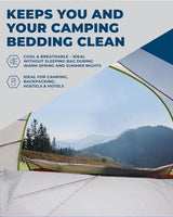 The Friendly Swede Sleeping Bag Liner — Ultralight Polyester or Cold Weather Microfiber Adult Sleep Sack; Thin Travel Sheets for Hotel; Camping Sheets; Travel Sleeping Bag with Pocket-Size Stuff Sack