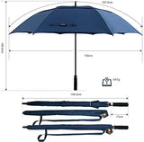 Golf Umbrella Large 58/62/68 Inch Automatic Open Golf Umbrella Extra Large Oversize Double Canopy Vented Umbrella Windproof Waterproof for Men and Women