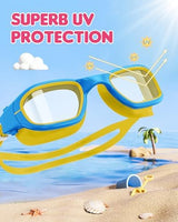 Kids Swim Goggles,Swimming Goggles for Kids 6-14, Anti-Fog UV Protection Pool Glasses for Boys Girls