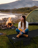 Sportneer Camping Cot: 78.3"x28.7"x14.6" Comfort Cot Bed for Camping Traveling Guest Bed, Sleeping Cots for Adults with Side Pockets & Storage Bag - Ease of Assembly, Support 330 Lbs