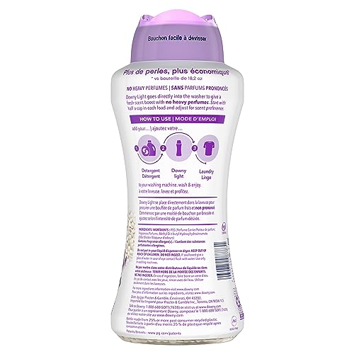 Downy Light Laundry Scent Booster Beads for Washer, White Lavender, 24 oz, with No Heavy Perfumes