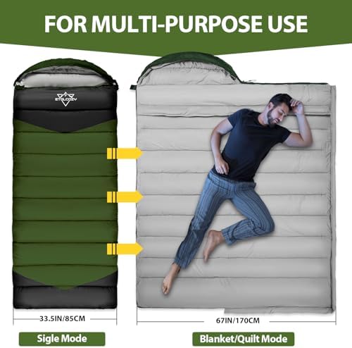 Sleeping Bags for Adults Kids Cold Weather & Warm, Backpacking Camping 0 Degree Winter Sleeping Bag for Girls Boys, Big and Tall, Lightweight Compact 3-4 Season Outdoor Indoor