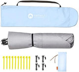 Easthills Outdoors Instant Shader Deluxe XL Beach Tent Easy Up 99" Wide for 4-6 Person Sun Shelter - Extended Zippered Porch Included Blue