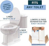 Lunderg Toilet Liners with Super Absorbent Pads - Value Pack 20 Count Universal Fit - Disposable Toilet Bags to Convert any Home, Boat or Camping WC into a Dry Flush - Emergency must have