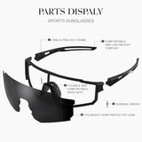 Polarized Sport Sunglasses for Men and Women, Lightweight TR90 Sun Glasses with UV Protection for Cycling Running