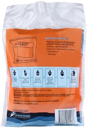 Cleanwaste Original WAG Bag Portable Toilet (12 Pack) - Go Anywhere Kit For Camping, Boating, Travel - NASA Gelling Powder for Poop/Pee
