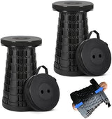 Upgraded Collapsible Stool 2-Pack, 620lbs Max Weight, Lightweight Yet Sturdy, Portable Retractable Foldable Telescoping Camping Stool for Adults Outdoor Fishing Hiking Travel BBQ