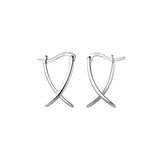 SLUYNZ 925 Sterling Silver X Hoop Earrings for Women Teen Girls Minimalist Hoop Earrings Huggie (A-Sterling Silver)