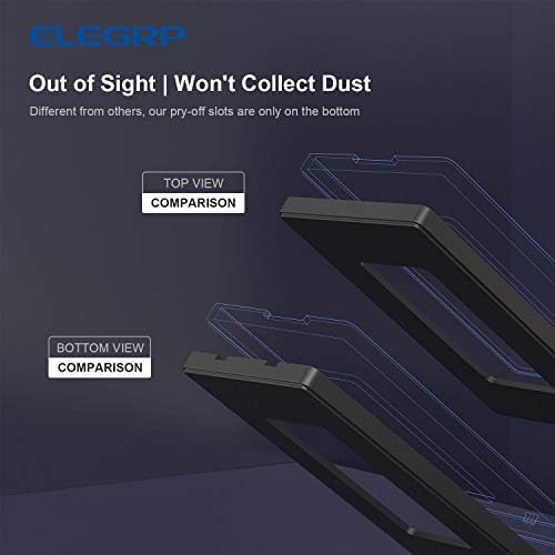 ELEGRP Matte Black 1-Gang Screwless Decorative Wall Plates, Standard Size Unbreakable Thermoplastic Faceplate Cover for Decorator Receptacle Outlet Switch, UL Listed (20 Pack)