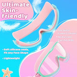 Vvinca Kids Swim Goggles for Age 2-8, Toddler-Goggles with Fabric Strap No Leak Pain-Free, Anti-Fog Goggles for Girls Boys