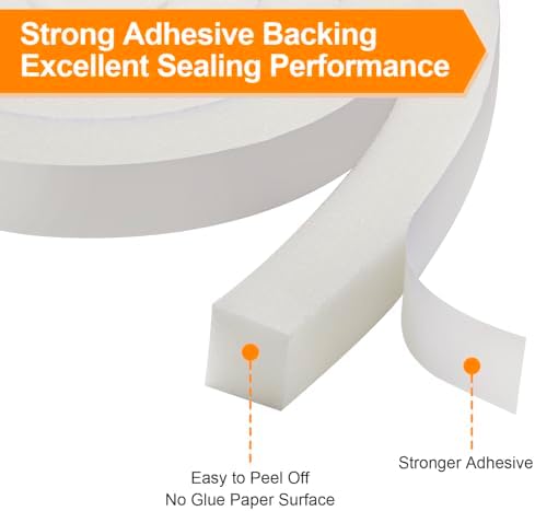 Air Conditioner Foam-2 Rolls, 1 Inch Wide X 1 Inch Thick Total 13 Feet Long, Open Cell Foam Insulation Weather Seal (6.5ft x 2 Rolls)
