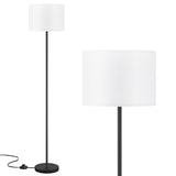 Modern Floor Lamp Simple Design with White Shade & Foot Pedal Switch