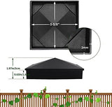 Azdele 6x6 Aluminum Pyramid Post Caps Cover for 6x6 Nominal Wood Post(Actual 5.5" x 5.5" Wood Post), with Matte Finish Powder Coated Surface, for Fences Wood Post of Decks or Corridors(Black, 4Pack)