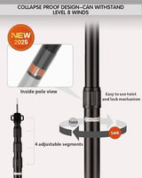 Tarp Poles Heavy Duty Adjustable, AVOFOREST Aviation Aluminum 8.7FT Tent Poles Lengthen and Thicken with Protection Cap Awning Poles Set of 4 for Hiking