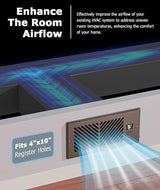 AirBlaze Z4, Quiet Register Booster Fan Fits 4”x10” Register Holes, Smart Vent Booster Fan with Thermostat Control & Remote Control, 10-Speed Control Heating Cooling AC Vent Fan (Brown)