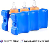 Cold Freezer Cool Ice Packs Double Sided Contoured Reusable Long Lasting for Breast Milk Baby Bottles Cool Storage Insulated Bags, Lunch Box Soda Beer Can Coolers(600g,Set of 4)