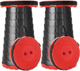 Upgraded Foldable Stool Thickened, Portable Collapsible Stool Retractable Stool for Fishing, Hiking, BBQ, Parties, Outdoor Activities (Red) (2)