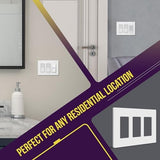 ENERLITES Screwless Decorator Wall Plate Child Safe Cover, Size 3-Gang 4.68" H x 6.53" L, Unbreakable Polycarbonate Thermoplastic, SI8833-W-5PCS, Glossy, White (5 Pack)