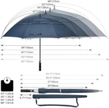 G4Free 47/54/62/68 Inch Automatic Open Golf Umbrella Oversize Extra Large Double Canopy Vented Windproof Waterproof Stick Umbrellas