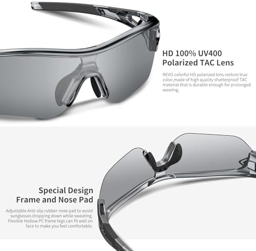 BEACOOL Polarized Sports Sunglasses for Men Women Youth Baseball Cycling Running Driving Fishing Golf Motorcycle TAC Glasses