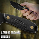 Kizer Hare Fixed Blade Knife with Sheath, 3.14" D2 Steel Blade EDC Fixed Blade Hunting Knives with Black G10 Handle, Small Bushcraft Survival Neck Knives, Outdoor Camping Knife for Men Women, 1077M1