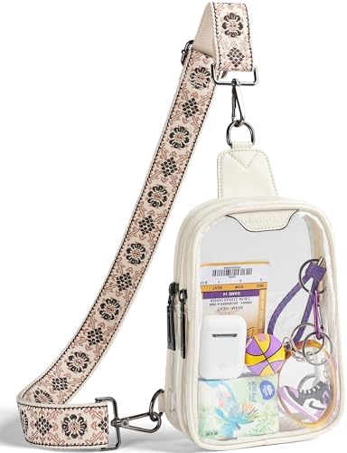 DOUBLE ZIP Clear bags Stadium Approved Crossbody Sling Bag Fanny Pack Purses for Women Men Belt bag for Stadium Events